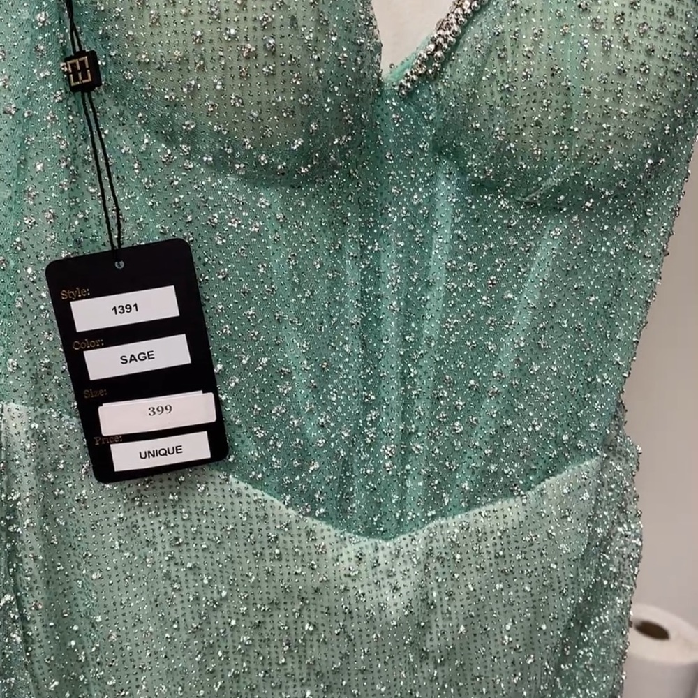 Sage Glittering Green Prom Dress